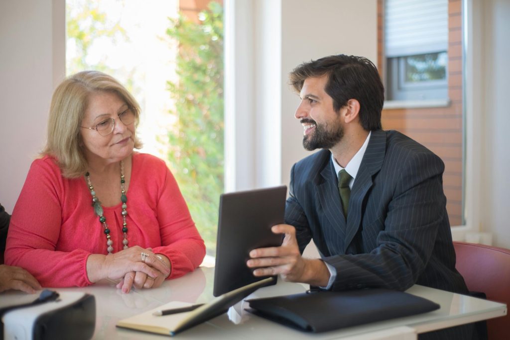 financial advisor meeting client
